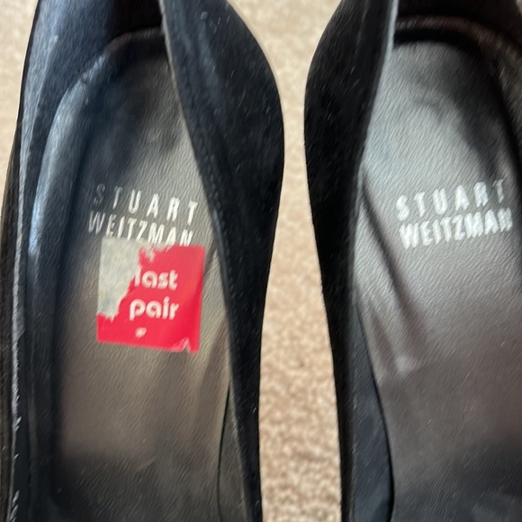 Stuart Weitzman high heels black suede leather 7 1/2 M - Picture 2 of 9